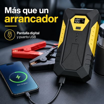 Arrancador de Batería Portátil 12V con Pantalla Digital y USB
