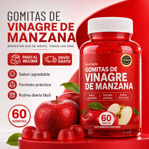 Suplemento gummies de vinagre de manzana 60 unidad
